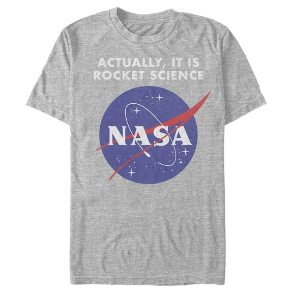 Men's NASA Rocket Science Logo  Graphic Tee Athletic Heather 3X Large
