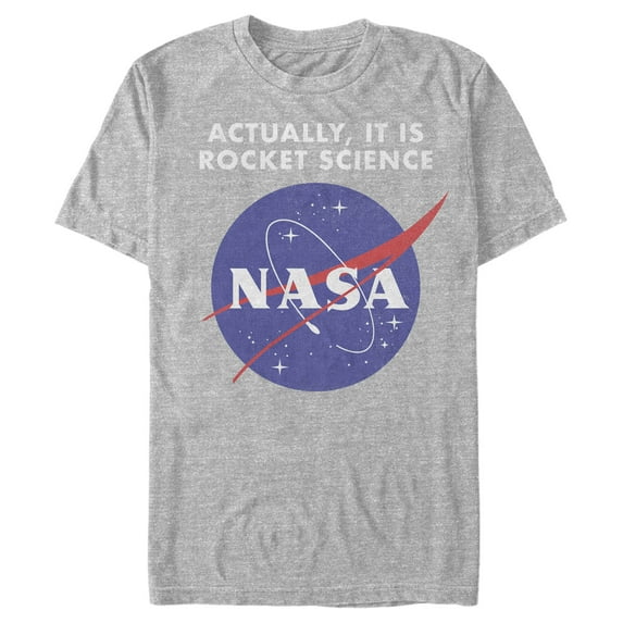 Men's NASA Rocket Science Logo Graphic Tee Athletic Heather 3X Large