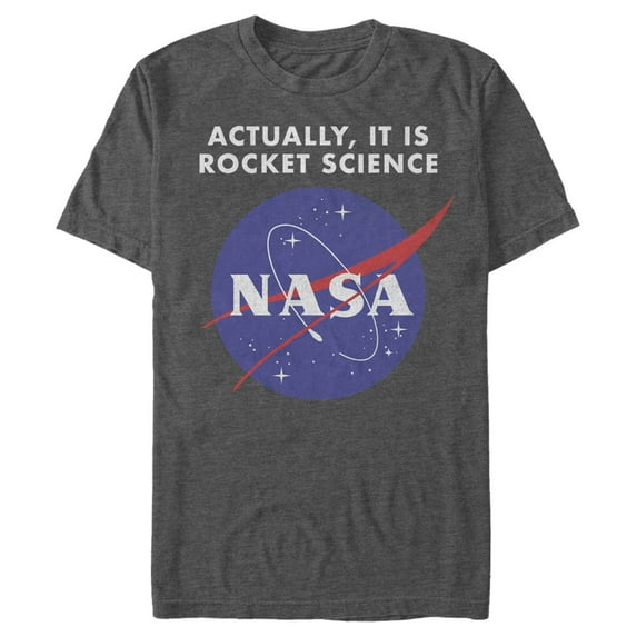 Men's NASA Rocket Science Logo Graphic Tee Charcoal Heather 3X Large