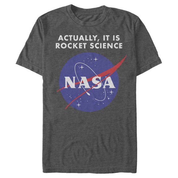 Men's NASA Rocket Science Logo Graphic Tee Charcoal Heather X Large