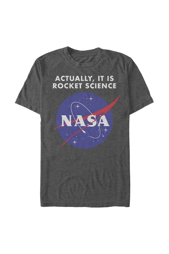 Men's NASA Rocket Science Logo Graphic Tee Charcoal Heather X Large