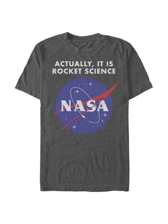 Men's NASA Rocket Science Logo Graphic Tee Charcoal Heather X Large