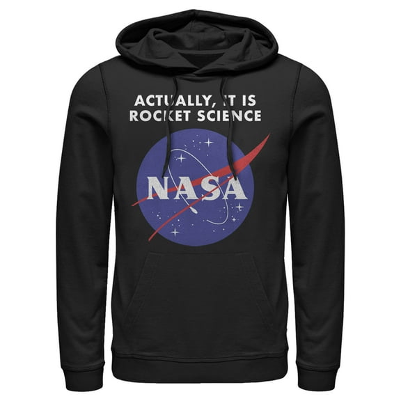 Men's NASA Rocket Science Logo  Pull Over Hoodie Black 3X Large