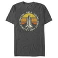 thumbnail image 1 of Men's NASA Rocket Ship Sunset Circle Logo Graphic Tee Charcoal Heather 2X Large, 1 of 4