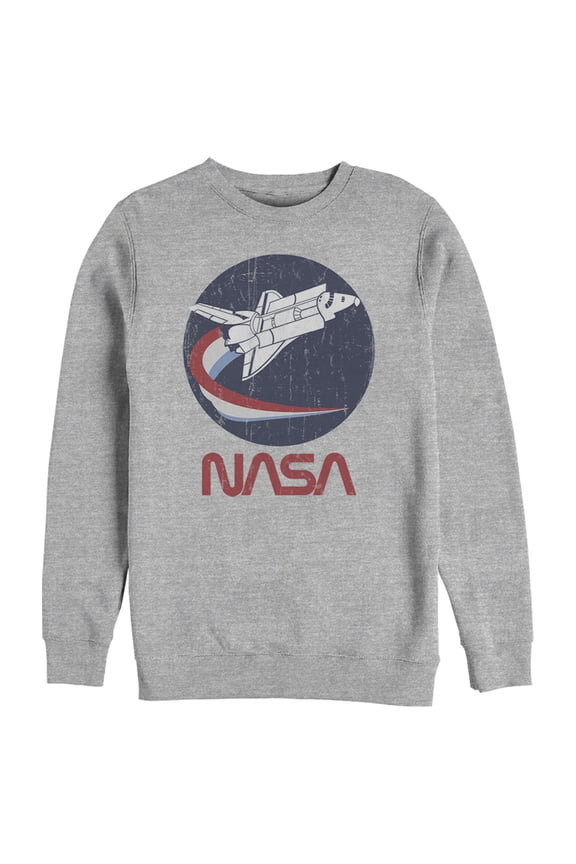 Men's NASA Shuttle Three Color Swoosh Circle  Graphic Tee Athletic Heather 3X Large