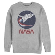 Mens NASA Shuttle Three Color Swoosh Circle Graphic Tee Athletic Heather Medium