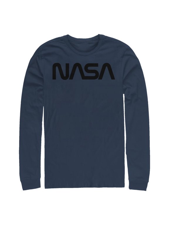 Men's NASA Simple Black Logo Long Sleeve Shirt
