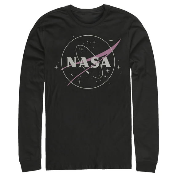 Men's NASA Simple Logo Long Sleeve Shirt Black Large
