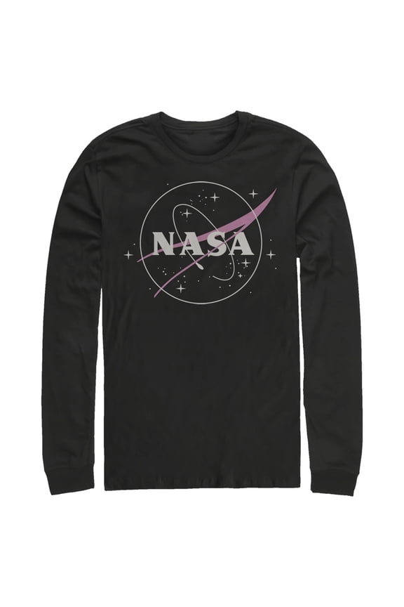 Men's NASA Simple Logo Long Sleeve Shirt Black Medium
