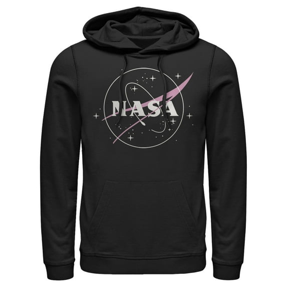 Men's NASA Simple Logo Pull Over Hoodie Black 2X Large
