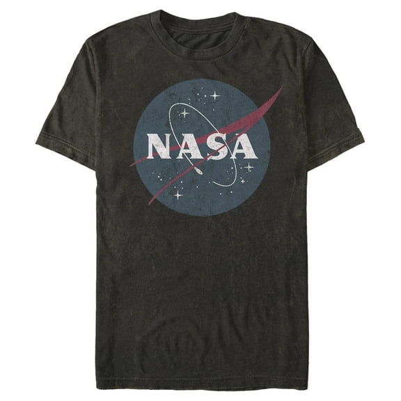 Men's NASA Simple Vintage Logo  Graphic Tee Black X Large