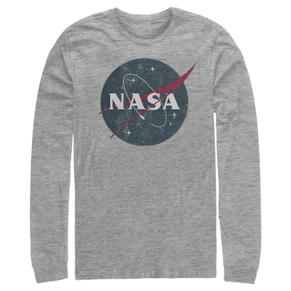 Men's NASA Simple Vintage Logo Long Sleeve Shirt Athletic Heather X Large