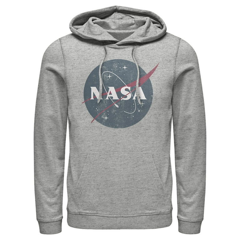 Men s NASA Simple Vintage Logo Pull Over Hoodie Athletic Heather 3X Large