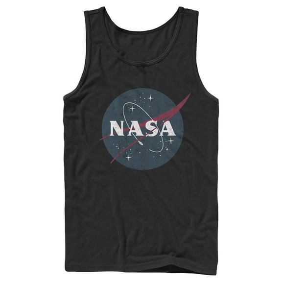 Men's NASA Simple Vintage Logo Tank Top Black Small