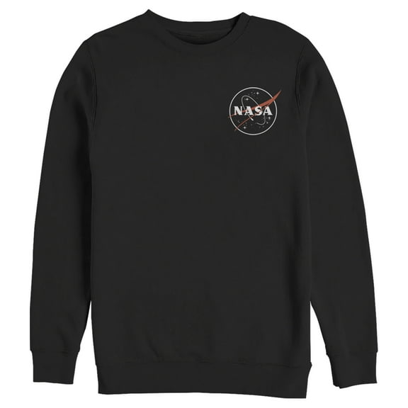 Men's NASA Sleek Logo  Sweatshirt Black 2X Large