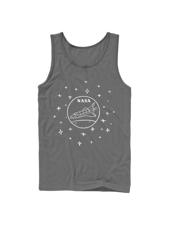 Men's NASA Sleek Star Rocket Tank Top Charcoal Medium