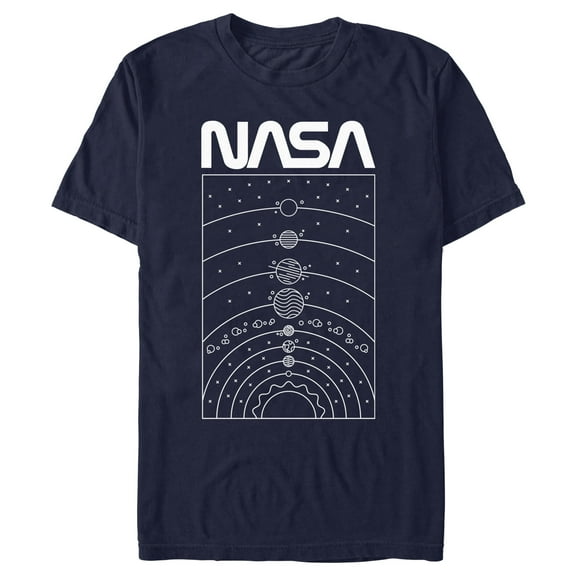 Men's NASA Solar System Outline Poster Graphic T-Shirt