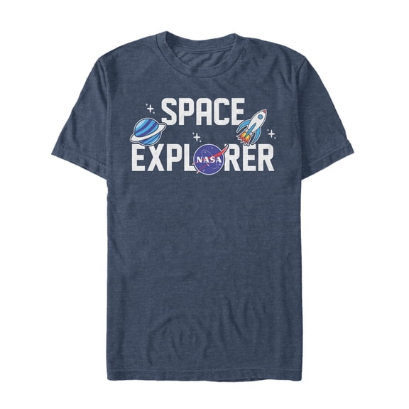 Men's NASA Space Explorer Graphic Tee Navy Blue Heather 3X Large