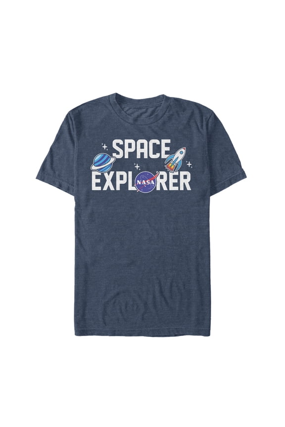 Men's NASA Space Explorer Graphic Tee Navy Blue Heather 4X Large