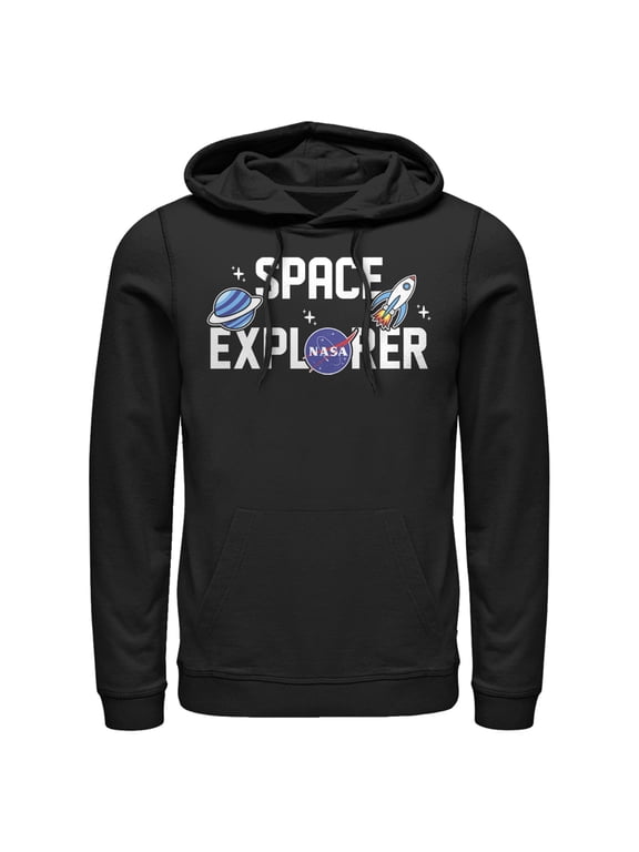 Men's NASA Space Explorer Pull Over Hoodie Black 3X Large
