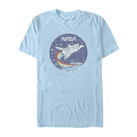 Men's NASA Space Rocket  Graphic Tee Light Blue Small