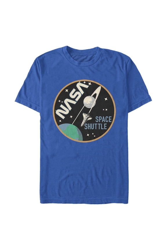 Men's NASA Space Shuttle Around Moon Graphic Tee Royal Blue Medium