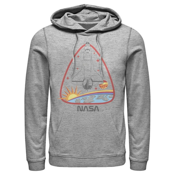 Men's NASA Space Shuttle Crest Pull Over Hoodie Athletic Heather Small