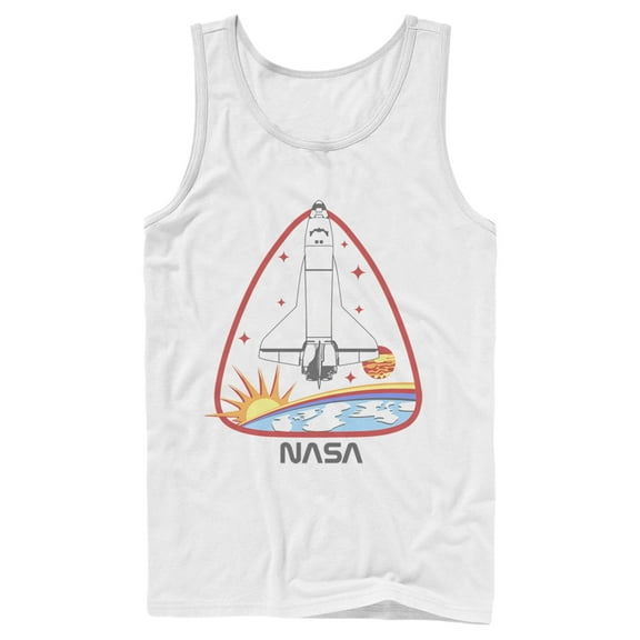 Men's NASA Space Shuttle Crest  Tank Top White X Large