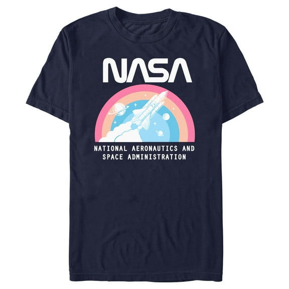 Men's NASA Space Shuttle Rainbow Launch Graphic T-Shirt