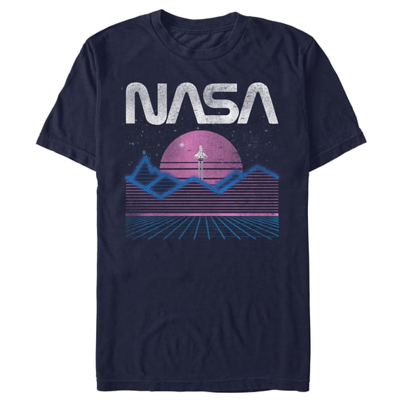Men's NASA Space Shuttle Retro Scene Graphic T-Shirt