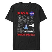 Men's NASA Space Shuttle Schematic Details Graphic T-Shirt