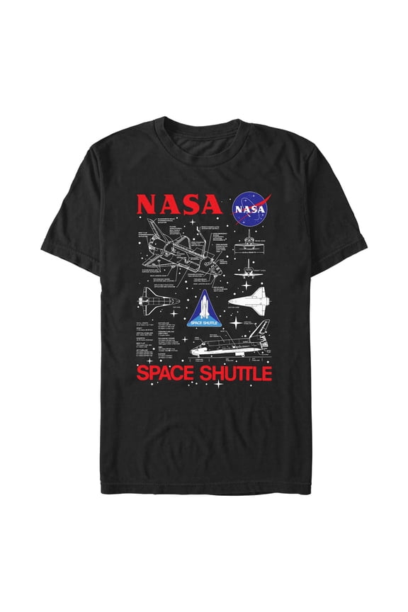 Men's NASA Space Shuttle Schematic Details Graphic T-Shirt