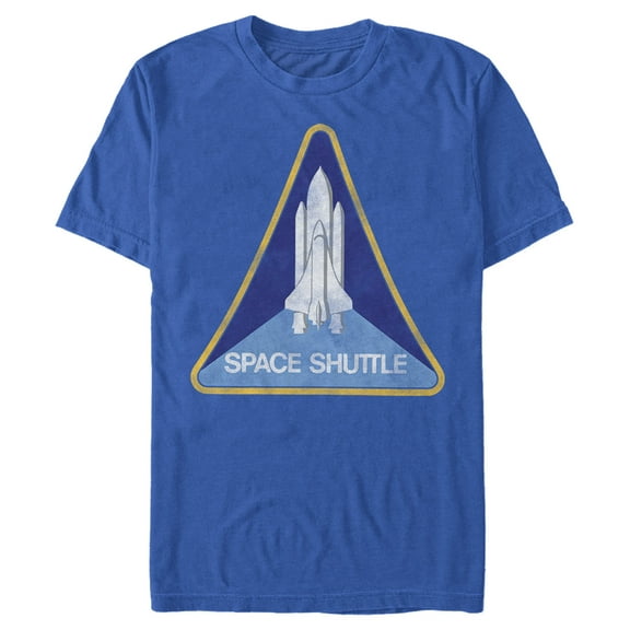 Men's NASA Space Shuttle Triangle Emblem  Graphic Tee Royal Blue Small