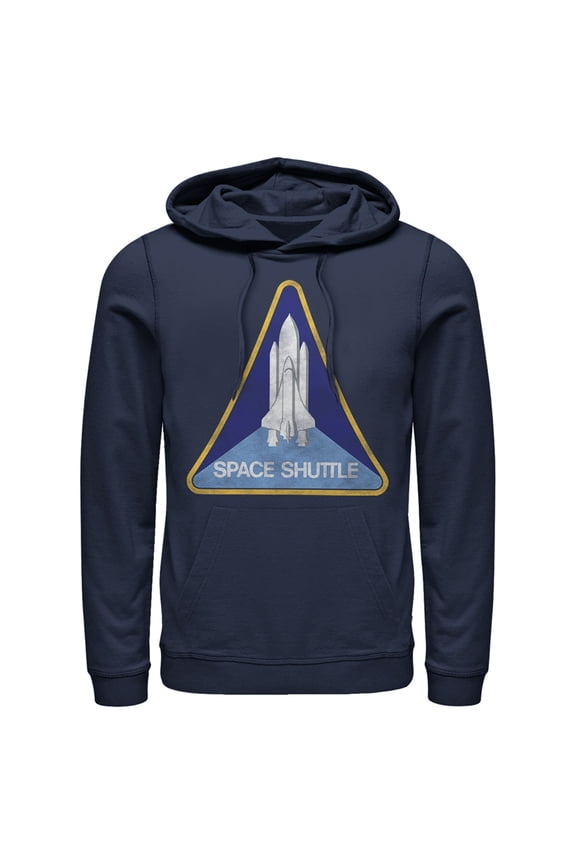Men's NASA Space Shuttle Triangle Emblem Pull Over Hoodie Navy Blue Large