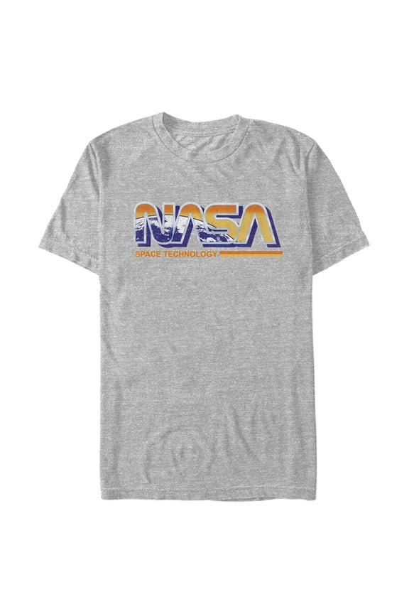 Men's NASA Space Technology Logo  Graphic Tee Athletic Heather Small