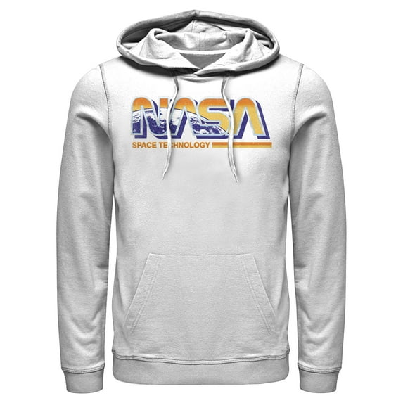 Men's NASA Space Technology Logo Pull Over Hoodie White X Large