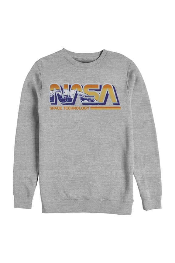 Men's NASA Space Technology Logo  Sweatshirt Athletic Heather Medium