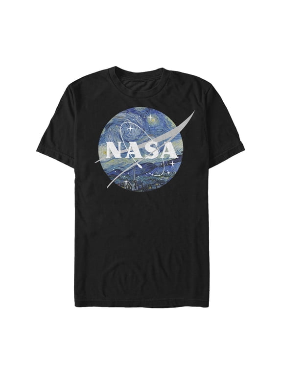 Men's NASA Starry Night Logo Graphic Tee Black Medium