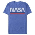 thumbnail image 1 of Men's NASA Stripe Minimal Logo Vintage  Graphic Tee Royal Blue Heather Large, 1 of 4