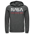 thumbnail image 1 of Men's NASA Stripe Minimal Logo Vintage  Pull Over Hoodie Charcoal Heather X Large, 1 of 3