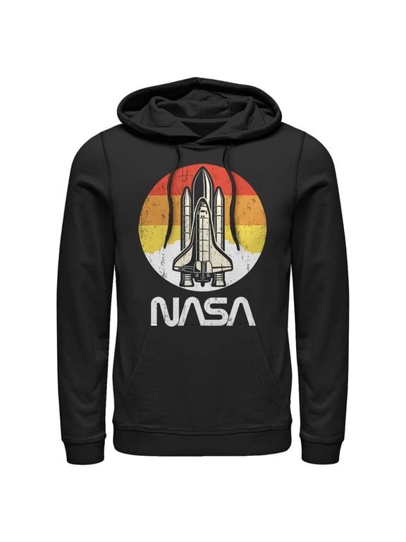 Men's NASA Sunset Retro Launch Pull Over Hoodie Black Small