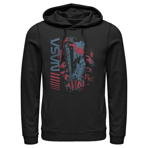 Men's NASA Surreal Shuttle Launch Pull Over Hoodie Black 2X Large