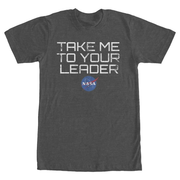 Men's NASA Take Me To Your Leader Graphic Tee Charcoal Heather Small