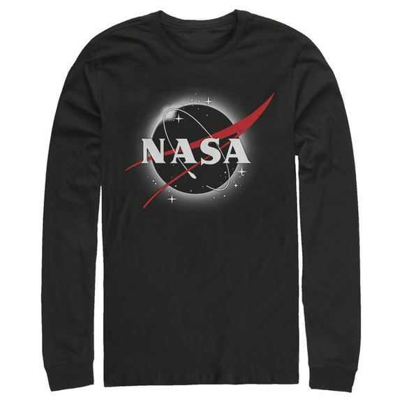 Men's NASA Total Eclipse Logo  Long Sleeve Shirt Black Large