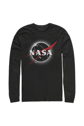 Men's NASA Total Eclipse Logo Long Sleeve Shirt Black Small