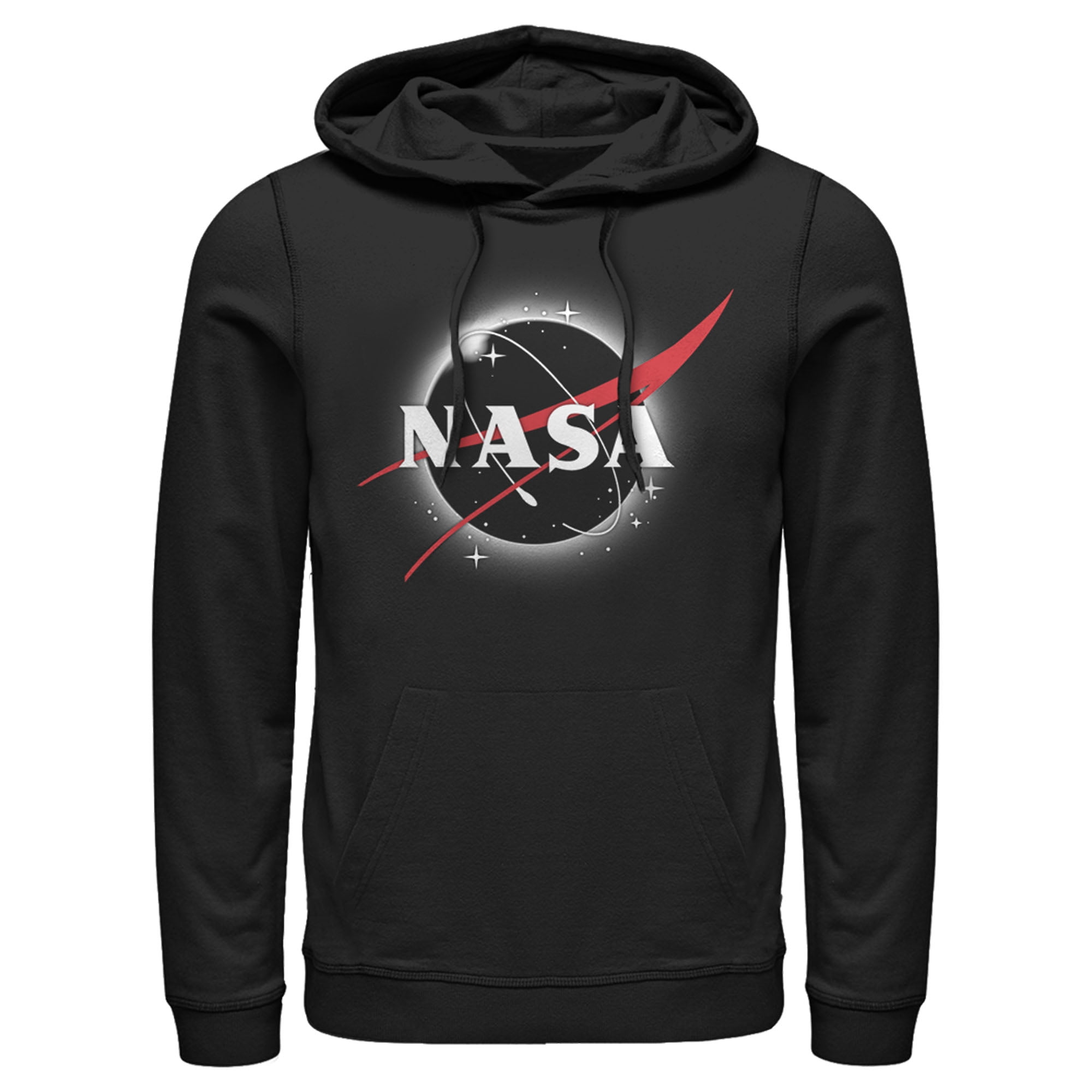 Men s NASA Total Eclipse Logo Pull Over Hoodie Black X Large