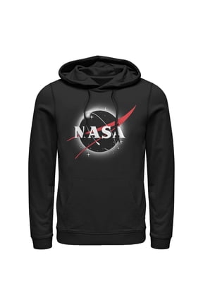 Men's NASA Total Eclipse Logo Pull Over Hoodie Black X Large