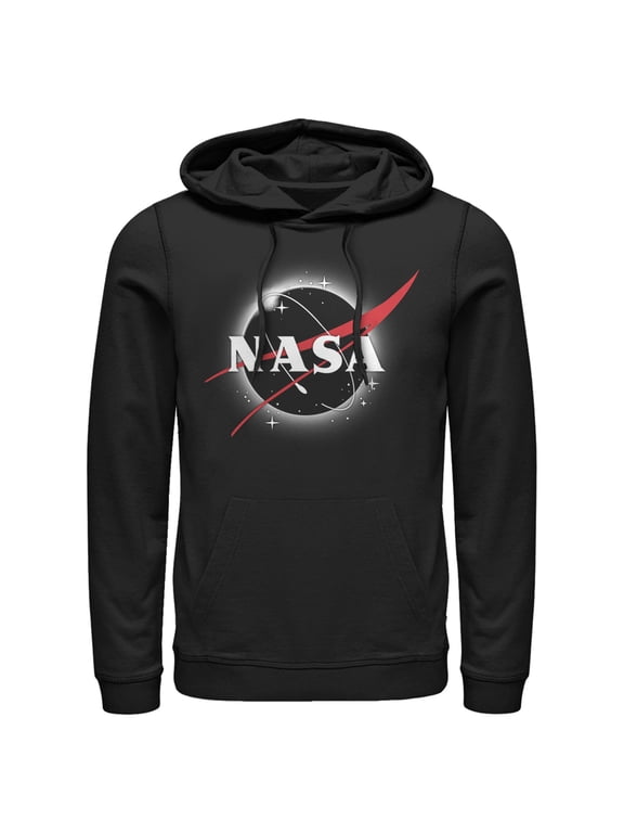 Men's NASA Total Eclipse Logo Pull Over Hoodie Black X Large