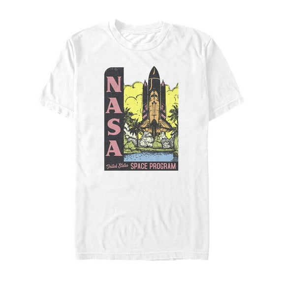 Men's NASA Vintage Space Program  Graphic Tee White Small