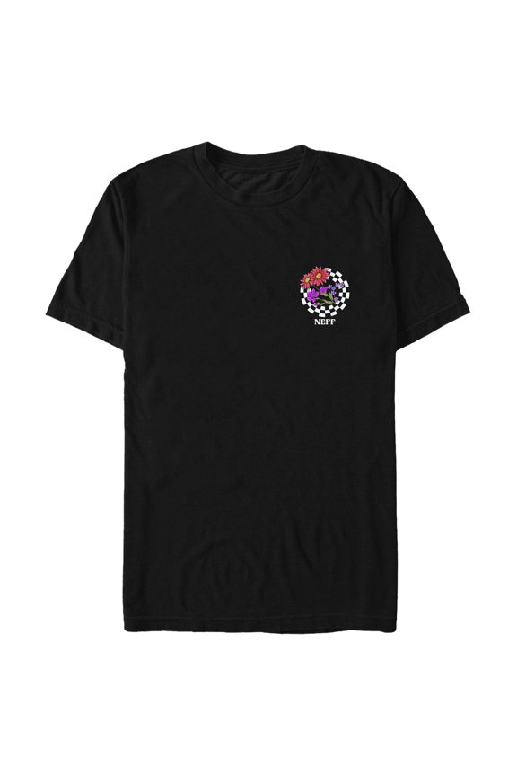 Men's NEFF Checkered Flowers Logo Graphic T-Shirt